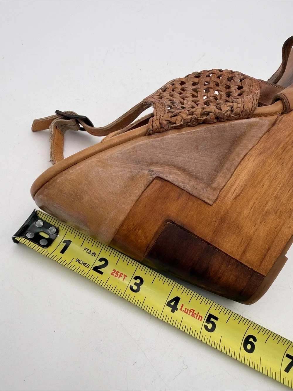 Anthropologie Bed Stu Petra Woven Leather Platform Wedge Sandals 11 Brown  Y2K